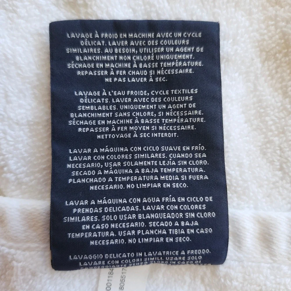 Ralph Lauren Washcloth Set White Cotton Ribbed 4-Piece Towel Set Quiet Luxury